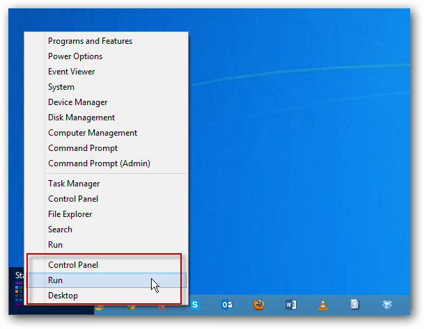 A Windows 8 Power Menu eredményei