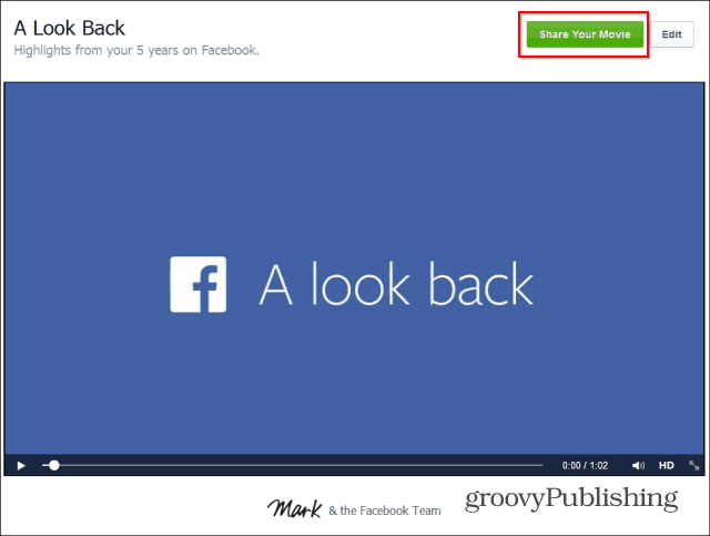 Facebook Look Back сподели