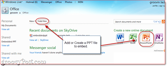 Sdílejte PPT a XLS od SkyDrive