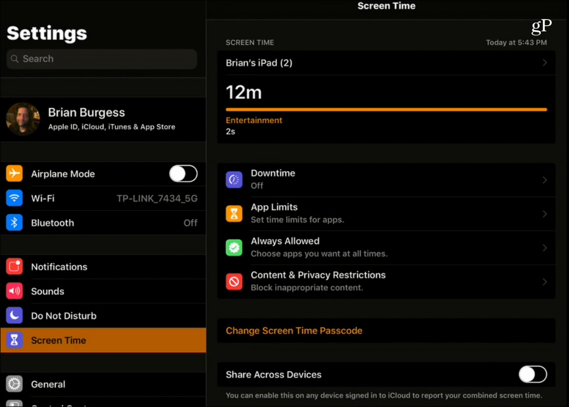 IPad de modo oscuro de inversión inteligente