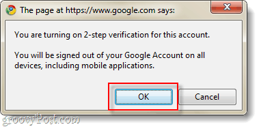 potwierdź włączenie weryfikacji dwuetapowej dla Google