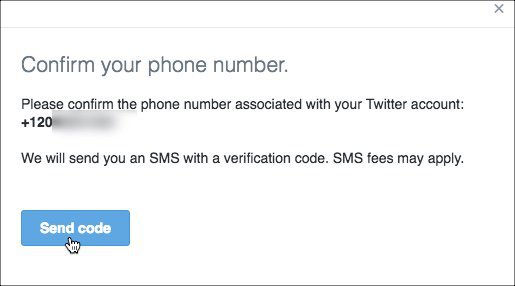 Telefon Twiiter Two Factor Confirm Phone