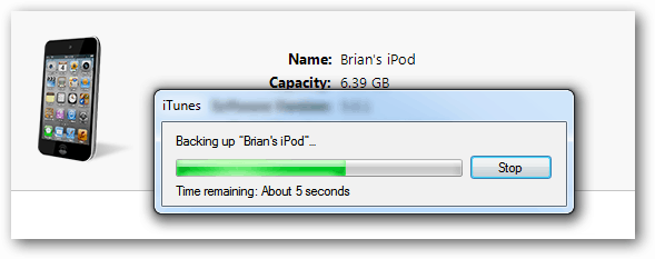 backup progress