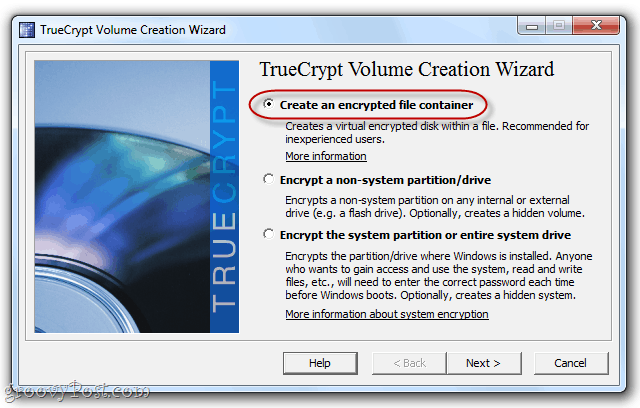 สร้างปริมาณใน truecrypt