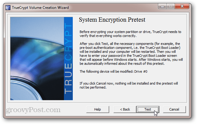 TrueCrypt Sistem Şifreleme Ön Testi