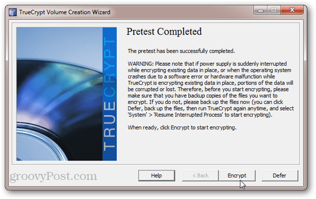 การทดสอบการเข้ารหัสดิสก์ระบบ TrueCrypt