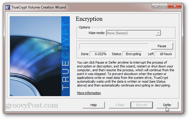 Hoe lang duurt TrueCrypt System Disk Encryption?