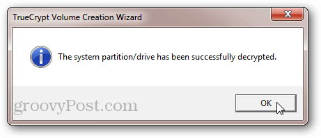 TrueCrypt ถอดรหัสดิสก์ระบบทั้งหมดอย่างถาวร