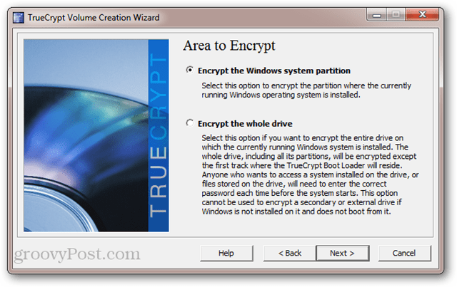 TrueCrypt: Krypter Windows-systempartisjonen kontra krypter hele stasjonen