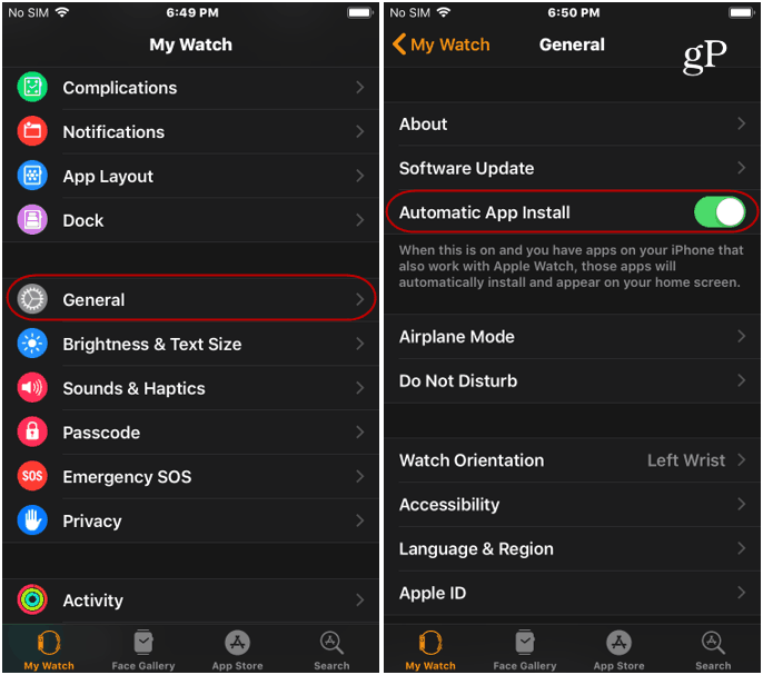 Instalación automática de aplicaciones para watchOS