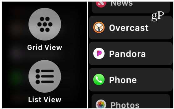 Izgara veya Liste Görünümü Apple Watch