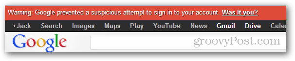 avertissement: Google a empêché une tentative suspecte de vous connecter à votre compte, est-ce vous?