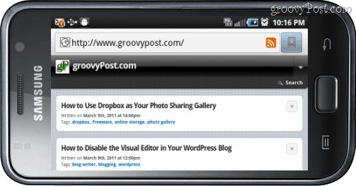 samsung galaxy visualizzazione browser internet groovypost in visualizzazione orizzontale