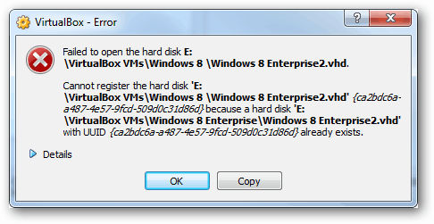 erro do virtualbox - falha ao abrir o uuid do disco rígido