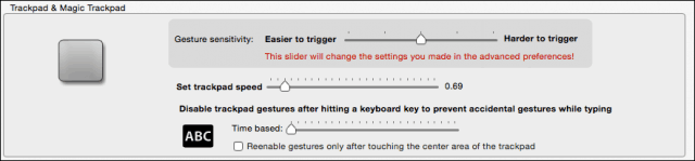 configurações do trackpad