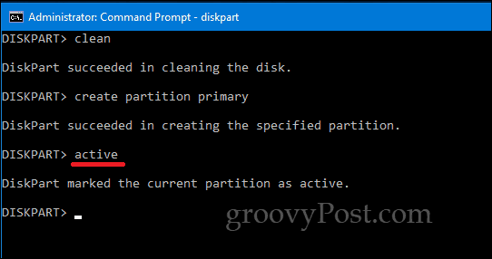 DiskPart Windows 10 -komento