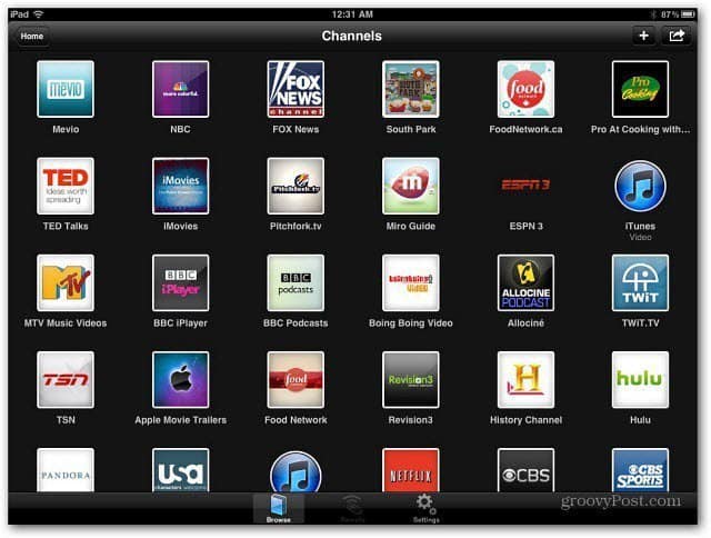 Canales de iPad Plex