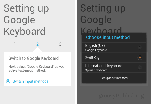 Android KitKat tastatur switch input