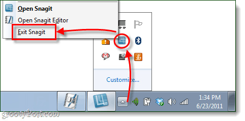 ปิดตัวแก้ไข snagit และ snagit อย่างสมบูรณ์