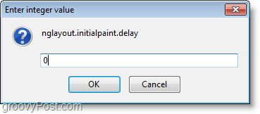 Firefox-skærmbillede-sæt forsinkelsestiden til 0