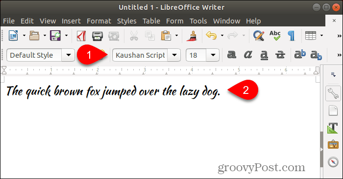 लिब्रे ऑफिस राइटर में नए फॉन्ट का उपयोग करना