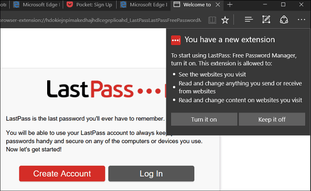 Comment installer LastPass sur la mise à jour anniversaire de Windows 10