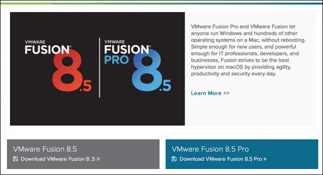 Ako nainštalovať bezplatný upgrade VMware Fusion 8.5 pre Mac