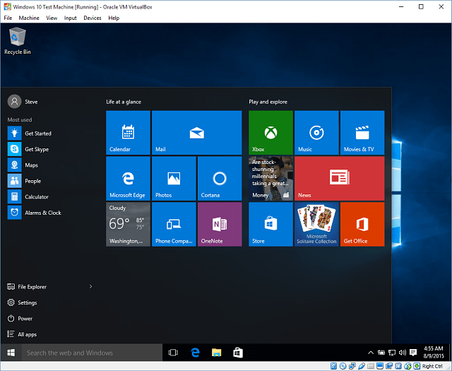 14 VirtualBoxのWindows 10