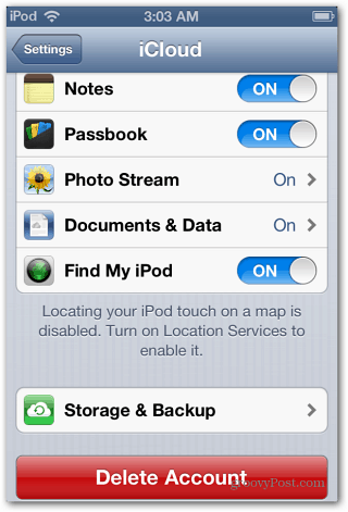 iCloud na iOS