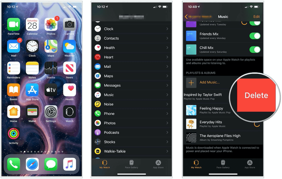 Apple Watch verwijder muziek