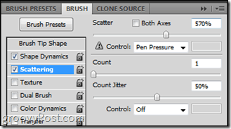 Photoshop σκορπίζοντας βούρτσα