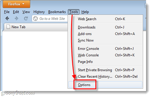 Options de menu héritées de Firefox 4