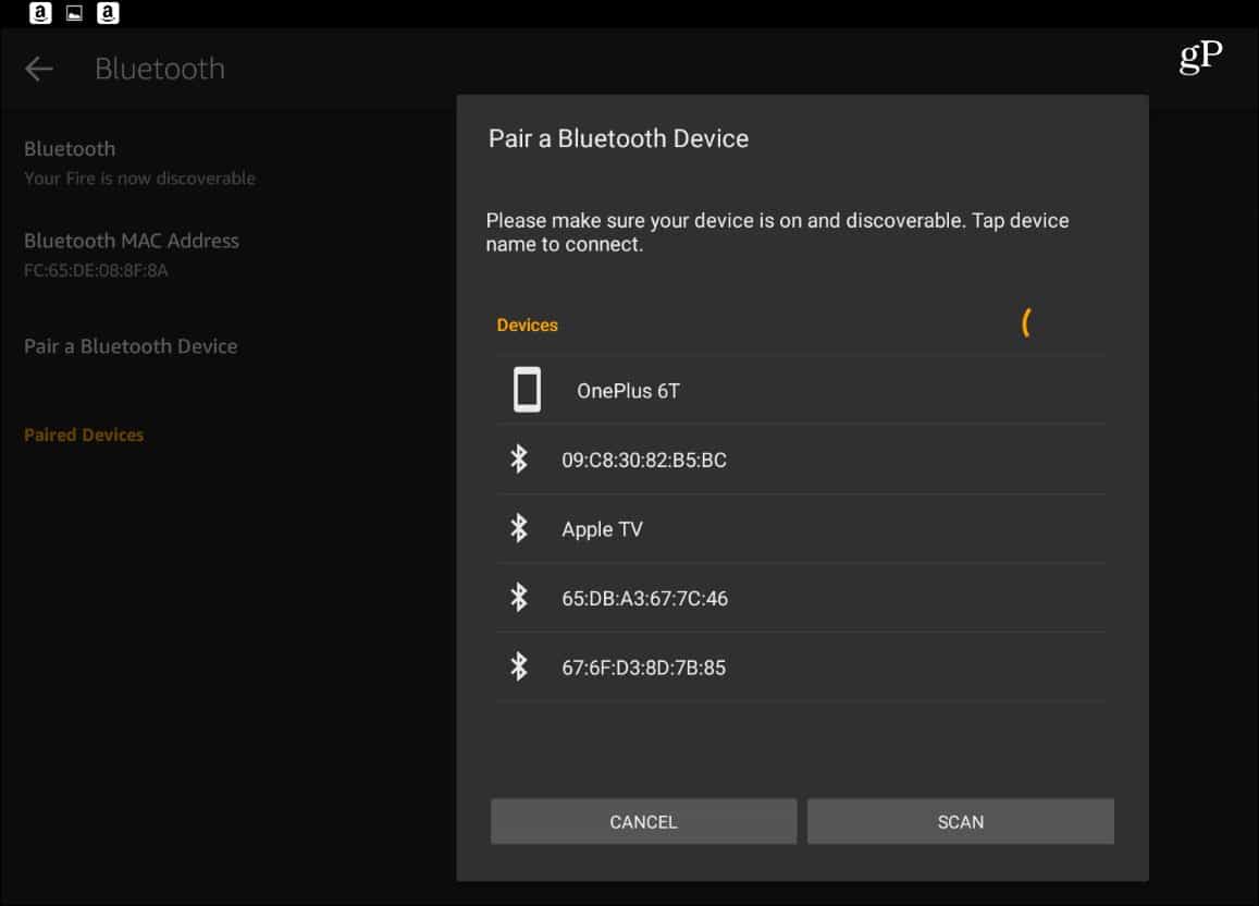 Kindle Fire HD 10 Bluetooth Discover