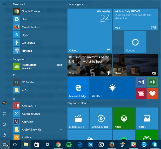 Jak udělat Windows 10 Start Menu Duplikovat mezi všemi uživatelskými účty