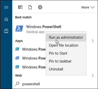 søk powershell