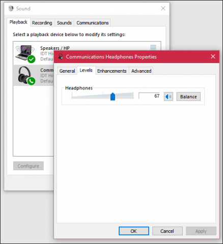 modificar configurações de áudio