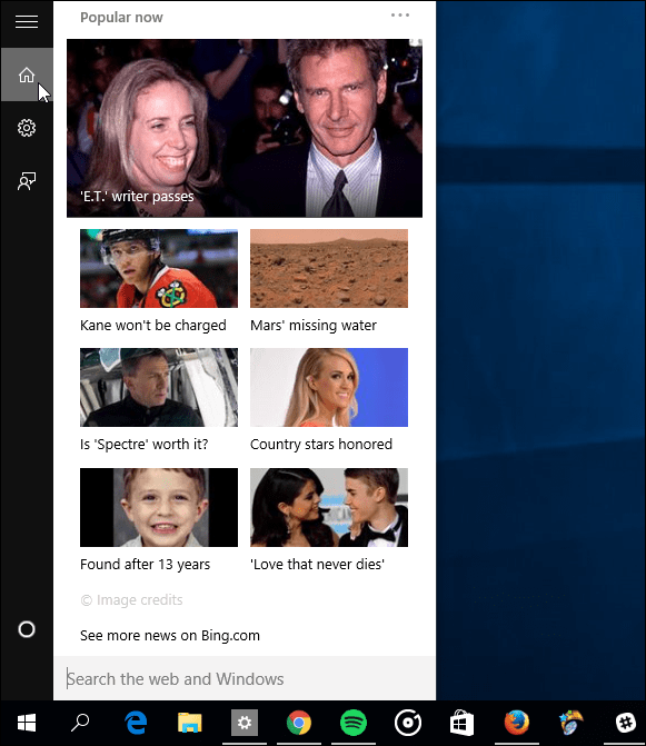 Cortana ei kortteja käytössä