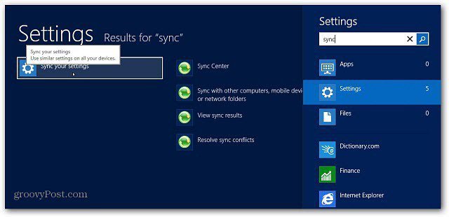 Comment gérer la fonctionnalité Windows 8 Sync