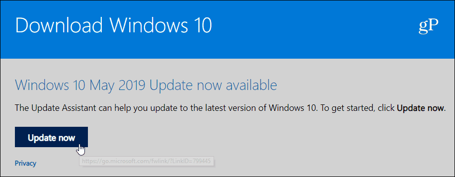 Update Windows 10 1903 mei 2019-update