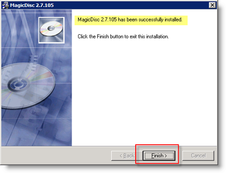 Dokončite inštaláciu programu MagicISO v systéme Windows Server 2008