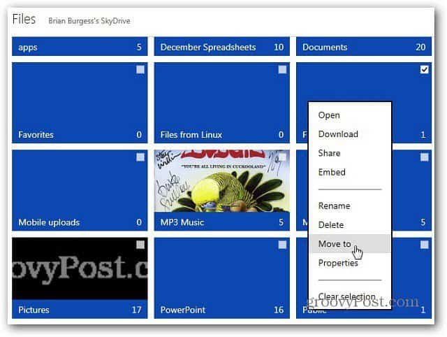 Hur man flyttar mappar i Windows SkyDrive