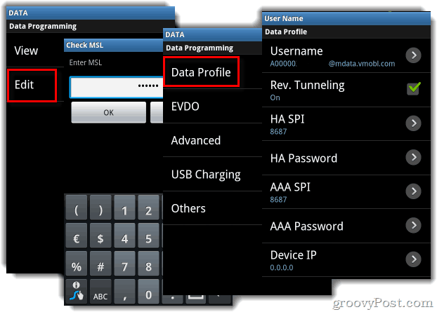 Samsung Intercept Data Menu Samsung Intercept Data Menu