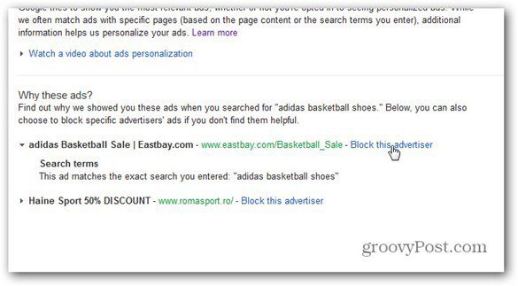 Google-advertenties blokkeren adverteerder