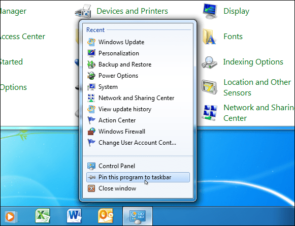 Cómo anclar el panel de control a la barra de tareas de Windows