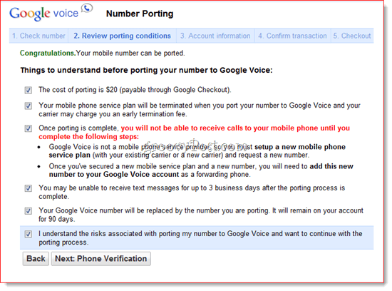 Portează numărul existent pe Google Voice