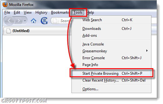 start privat browsing på Firefox 3.6