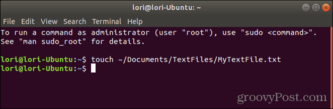 Linux'ta dokunma komutunu kullanın