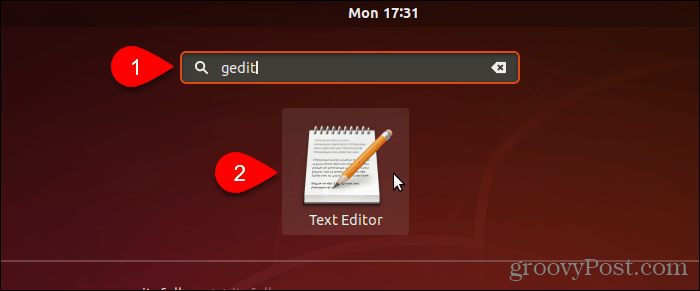 Buscar y abrir gedit en Ubuntu