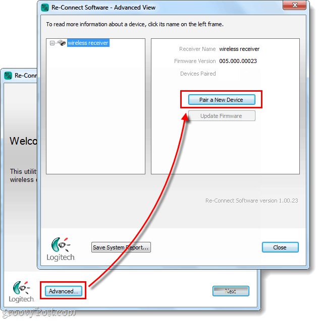 spárovať zariadenie na logitech