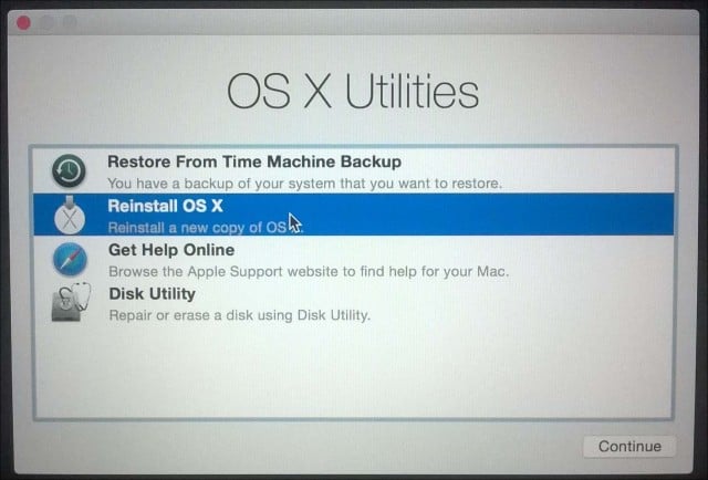 Vuelva a instalar OS X